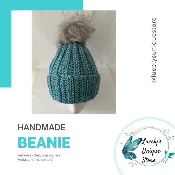 Handmade Pompom Beanie - Picture 1 of 6